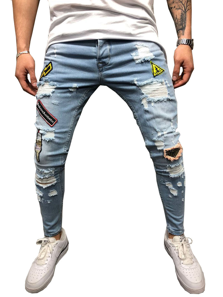 Men's Casual Jeans – Low-Waist Retro Slim-Fit Pants for Men
