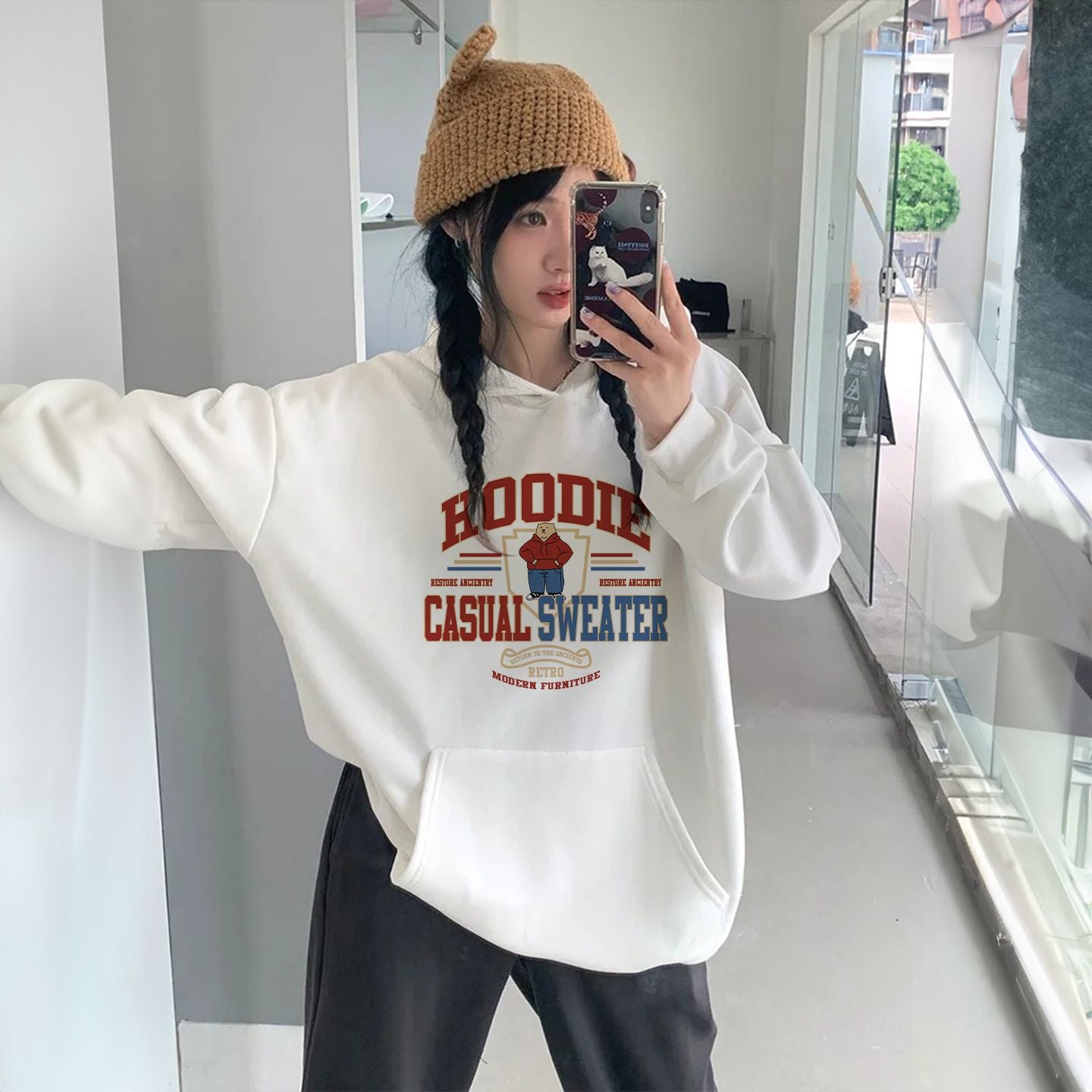 Style Hooded Lightweight Sweatshirt for Women