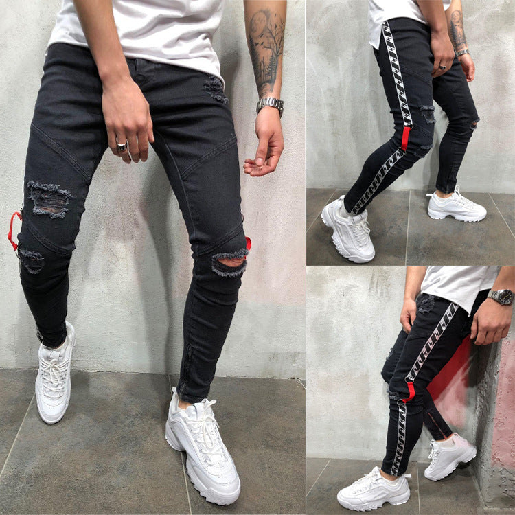 Men's Casual Jeans – Low-Waist Retro Slim-Fit Pants for Men
