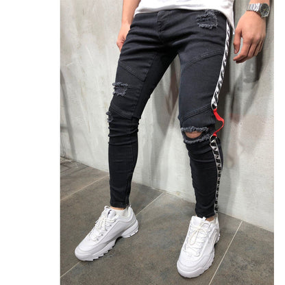 Men's Casual Jeans – Low-Waist Retro Slim-Fit Pants for Men