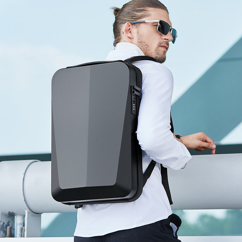 Business Laptop Backpack – Carbon Fiber Hard Case for Work & Commute