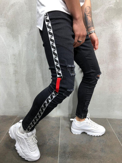 Men's Casual Jeans – Low-Waist Retro Slim-Fit Pants for Men