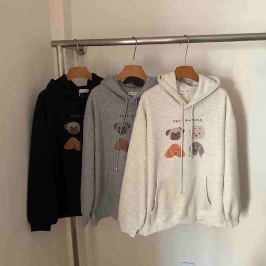 Cute Cartoon Graffiti Hoodie for Women, Lightweight and Loose Fit, Casual Streetwear Top