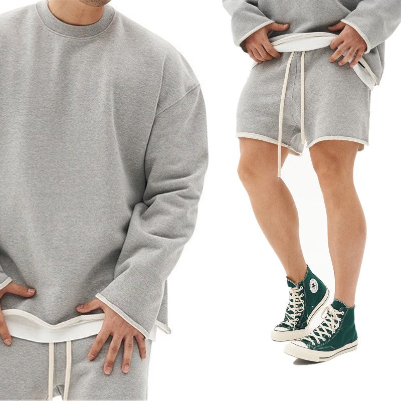 Men's Hoodie & Shorts Set – Loose Cotton Running & Casual Wear