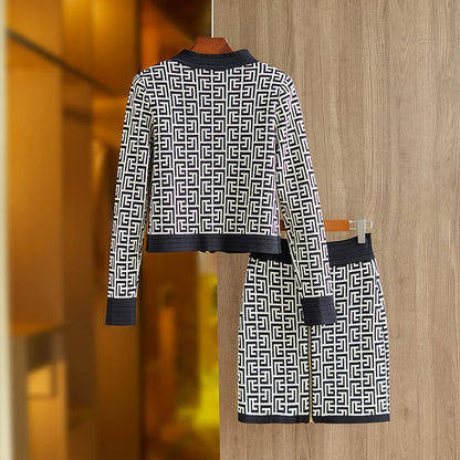 Spring Elegant Texture Pattern Elastic Knitted Casual