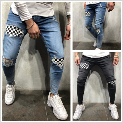VANTA Men's Distressed Slim Fit Jeans