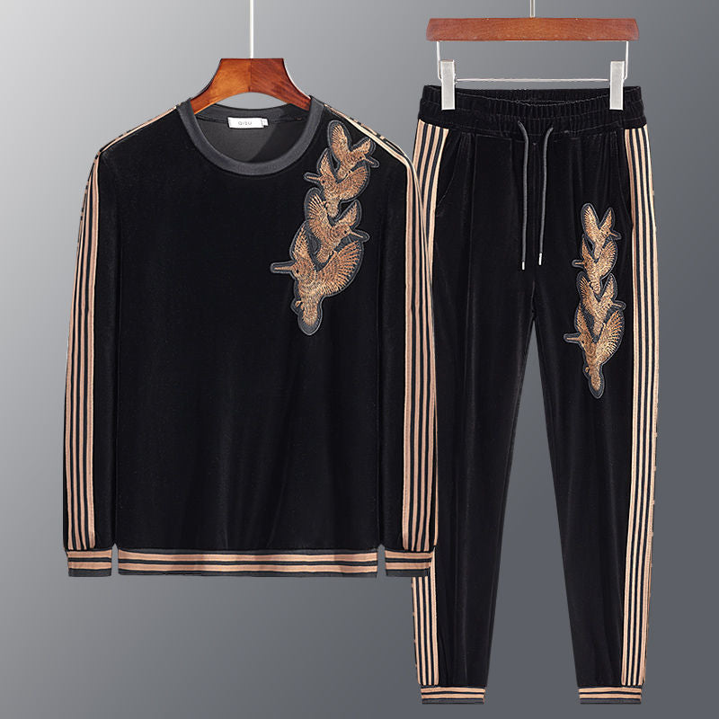Men's Sweatshirt Set – Embroidered Casual Tracksuit for Everyday Style