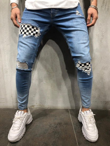 VANTA Men's Distressed Slim Fit Jeans