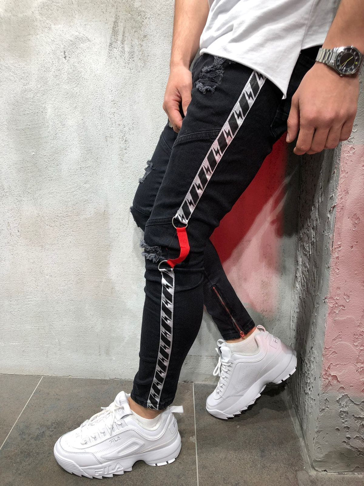 Men's Casual Jeans – Low-Waist Retro Slim-Fit Pants for Men
