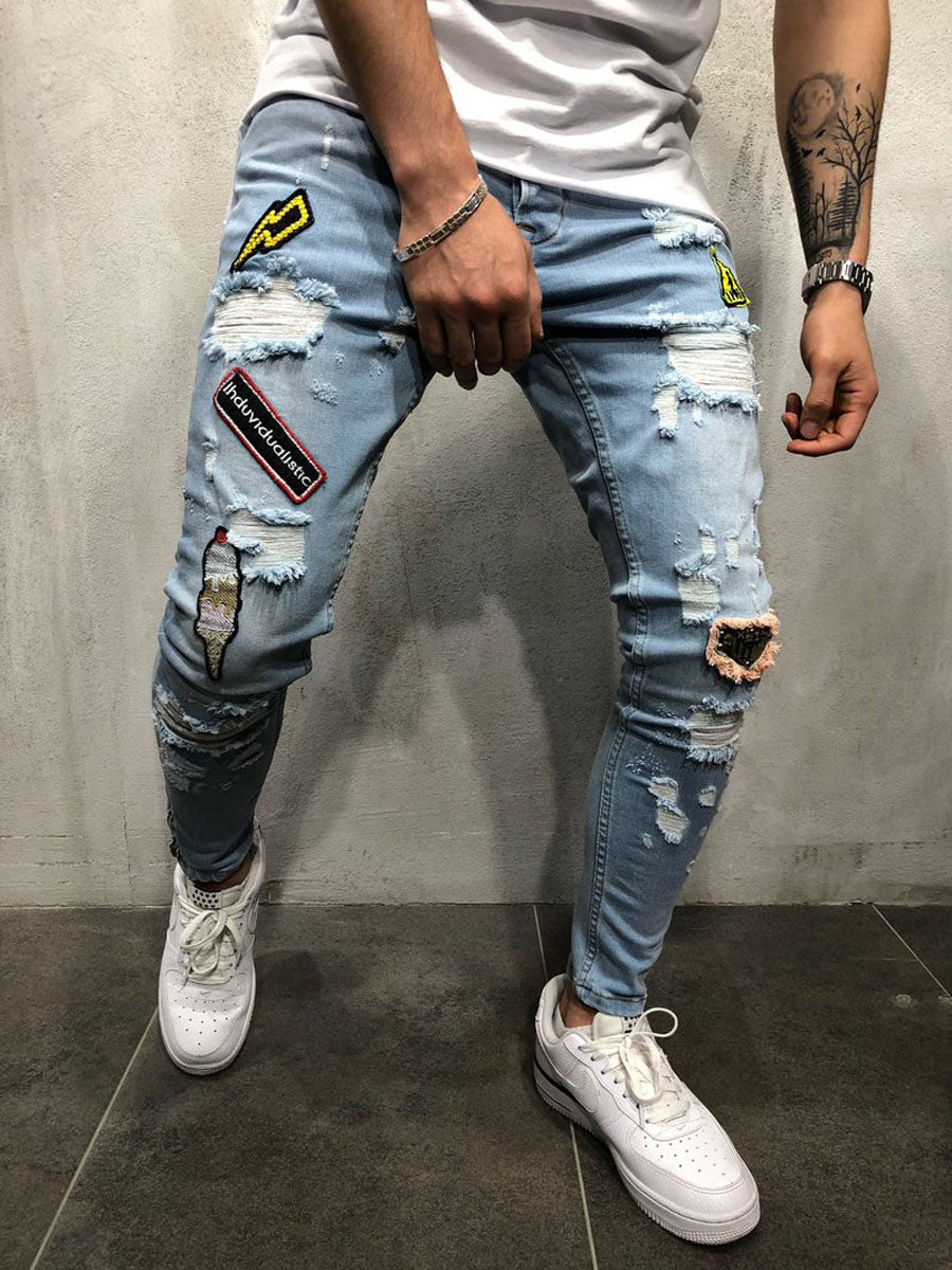 Men's Casual Jeans – Low-Waist Retro Slim-Fit Pants for Men