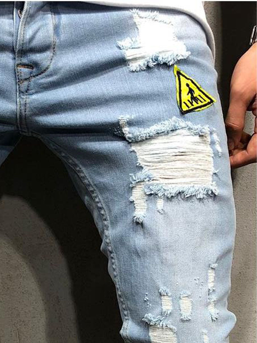 Men's Casual Jeans – Low-Waist Retro Slim-Fit Pants for Men