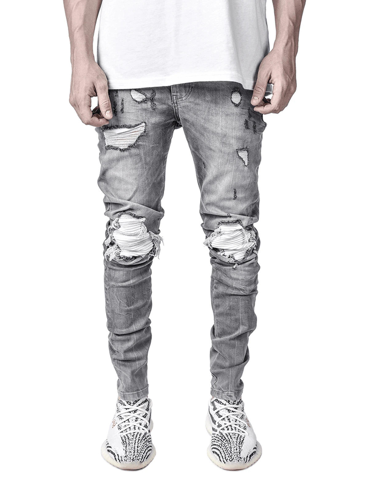 Men's Ripped Skinny Jeans – Slim Fit Distressed Denim