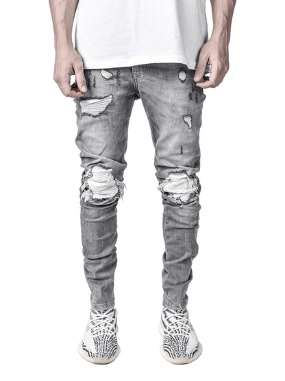 Men's Ripped Skinny Jeans – Slim Fit Distressed Denim