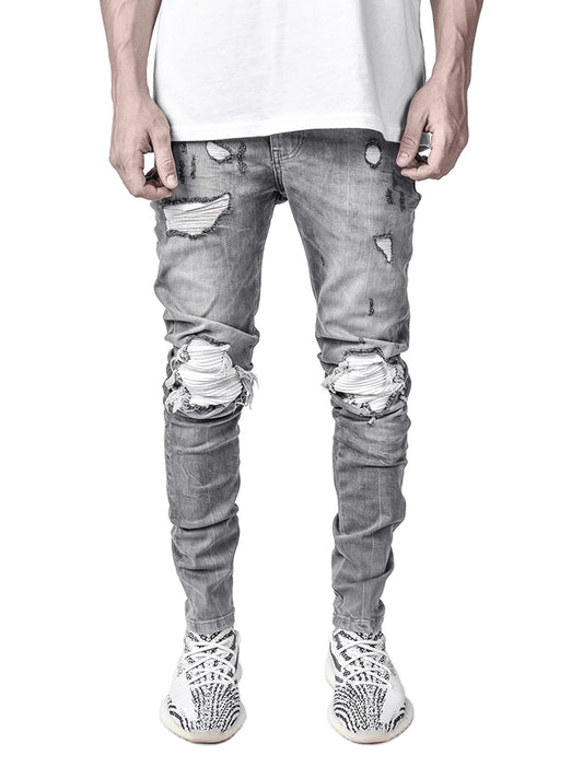 Men's Ripped Skinny Jeans – Slim Fit Distressed Denim