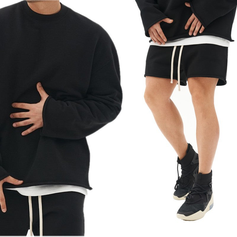 Men's Hoodie & Shorts Set – Loose Cotton Running & Casual Wear