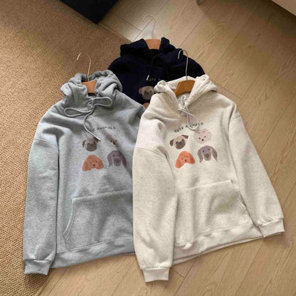 Cute Cartoon Graffiti Hoodie for Women, Lightweight and Loose Fit, Casual Streetwear Top