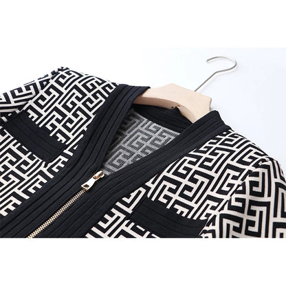 Spring Elegant Texture Pattern Elastic Knitted Casual