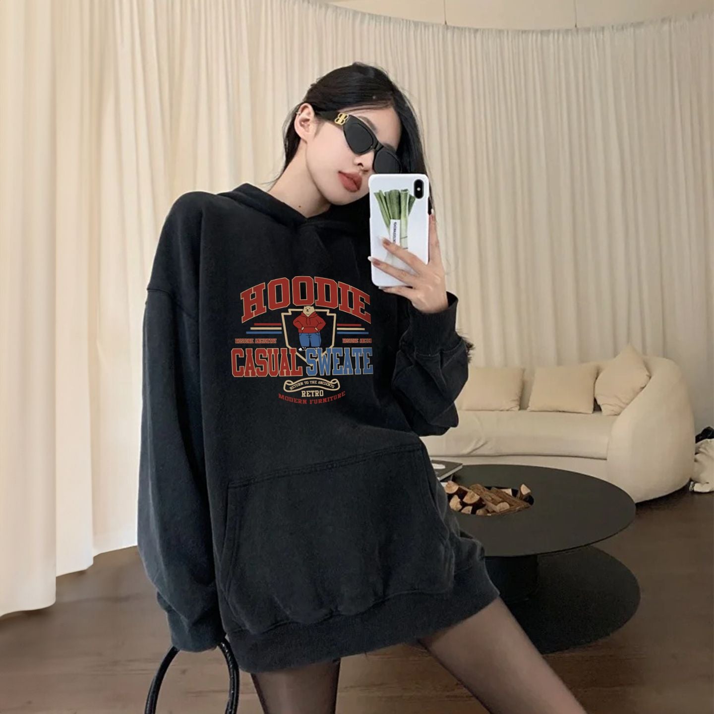 Style Hooded Lightweight Sweatshirt for Women