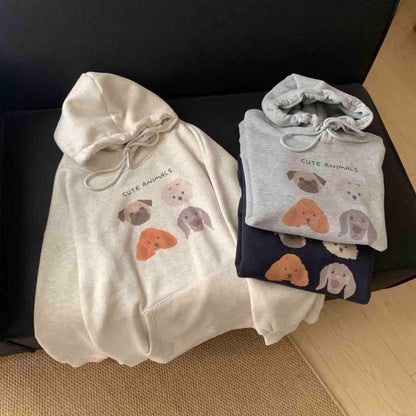 Cute Cartoon Graffiti Hoodie for Women, Lightweight and Loose Fit, Casual Streetwear Top