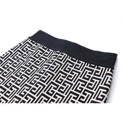 Spring Elegant Texture Pattern Elastic Knitted Casual