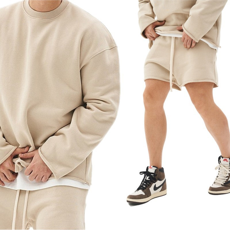 Men's Hoodie & Shorts Set – Loose Cotton Running & Casual Wear