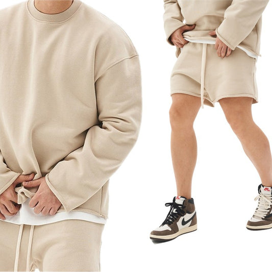 Men's Hoodie & Shorts Set – Loose Cotton Running & Casual Wear