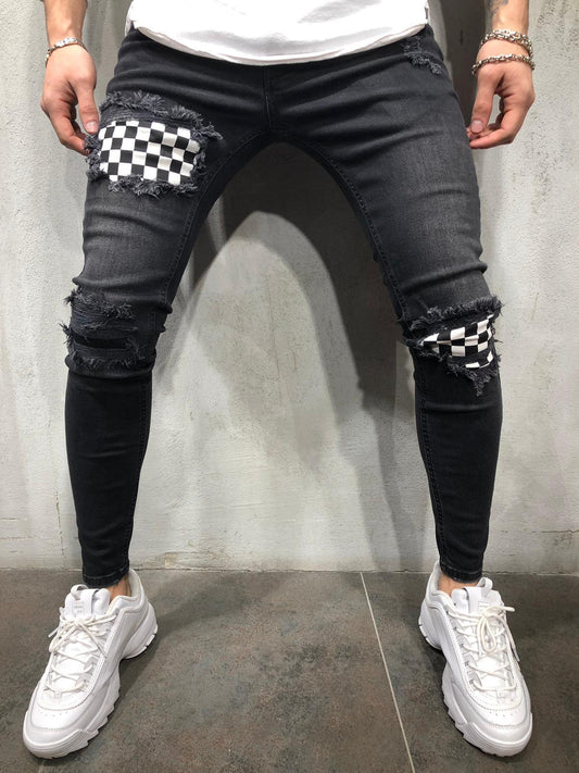 VANTA Men's Distressed Slim Fit Jeans