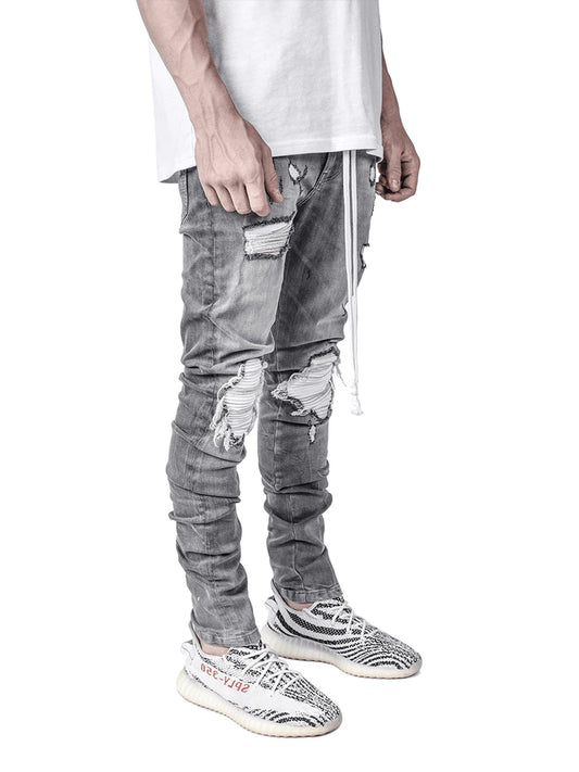 Men's Ripped Skinny Jeans – Slim Fit Distressed Denim