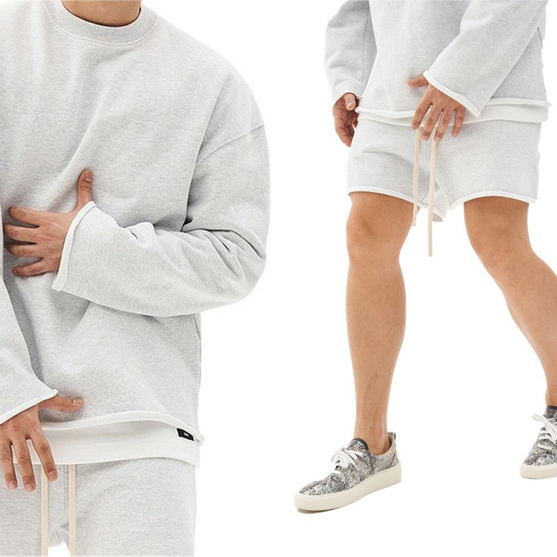 Men's Hoodie & Shorts Set – Loose Cotton Running & Casual Wear