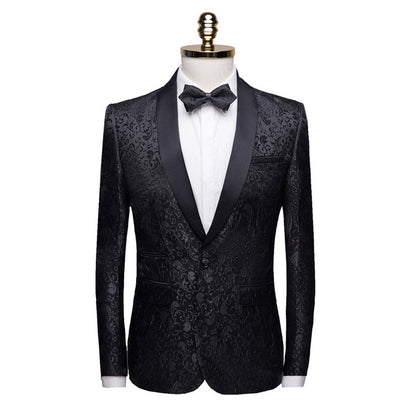 VANTA Floral Pattern Slim-Fit Suit Jacket