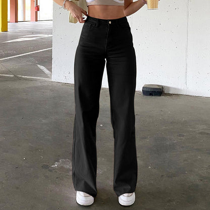 Women’s High-Waisted Loose-Fit Jeans – Casual Straight-Leg Denim Pants