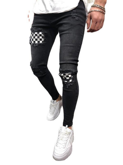 VANTA Men's Distressed Slim Fit Jeans
